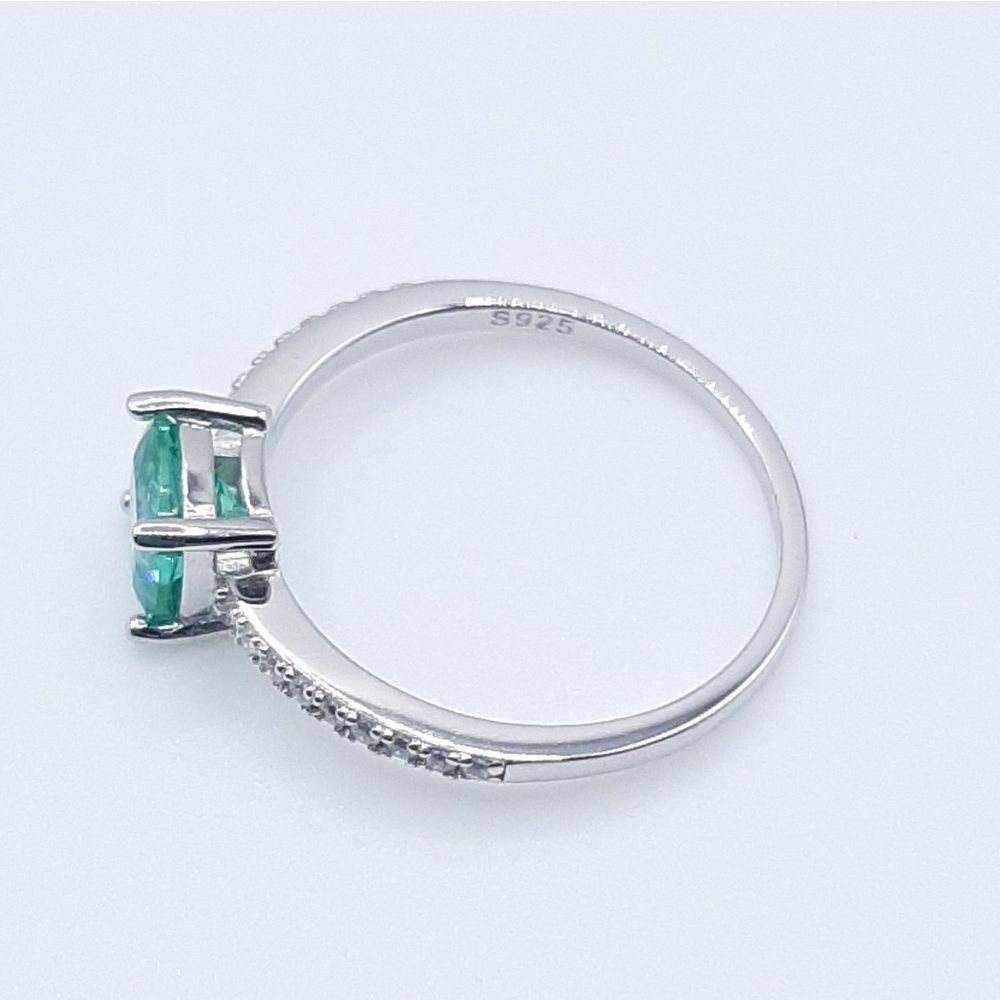 Mint Green cz Ring Stud Post Earrings Set Size 7 New - Picture 6 of 8